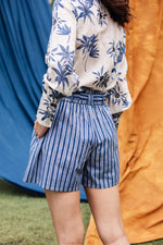 Blue & White Stripe Shorts